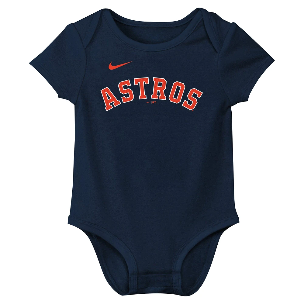 Body Nike Jose Altuve Houston Astros Fuse avec nom et numéro pour nouveau-né nourrisson, bleu marine