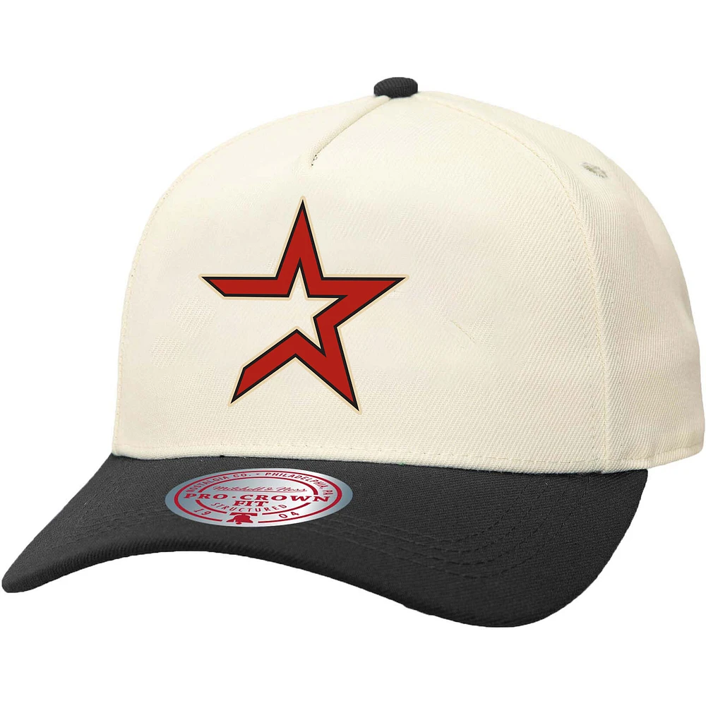 Unisex Mitchell & Ness  Cream Houston Astros Basic Coop Pro Adjustable Hat