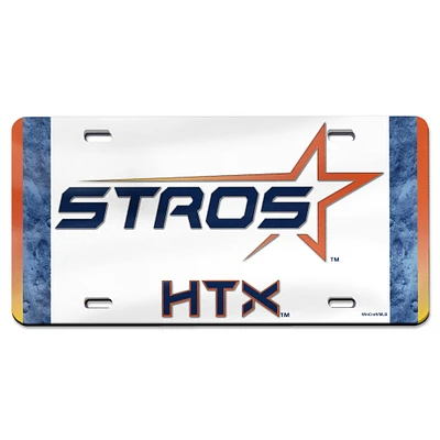 Plaque d'immatriculation en acrylique métallisé découpée au laser WinCraft Houston Astros 2025 City Connect