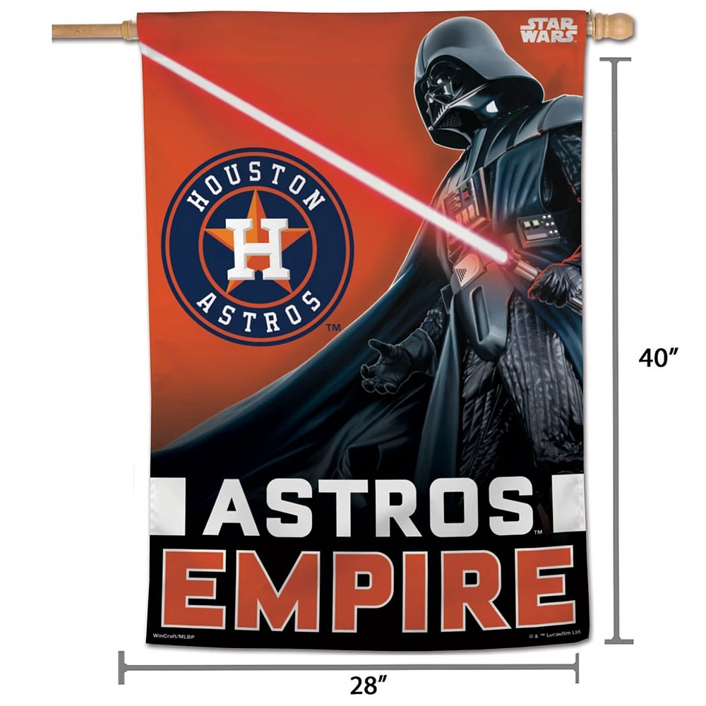 WinCraft Houston Astros Bannière verticale simple face Star Wars Empire 71 x 101,6 cm