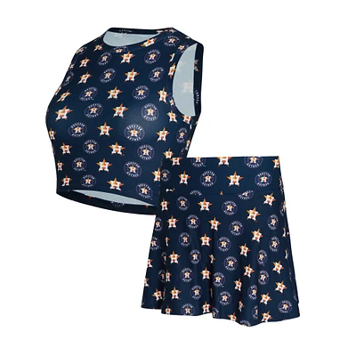 Ensemble débardeur et jupe-short en tricot bleu marine Houston Astros de Concepts Sport pour femme