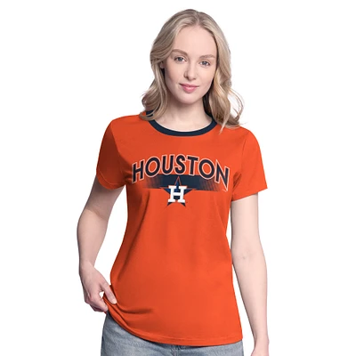 T-shirt orange Houston Astros Pitch G-III 4Her par Carl Banks pour femme
