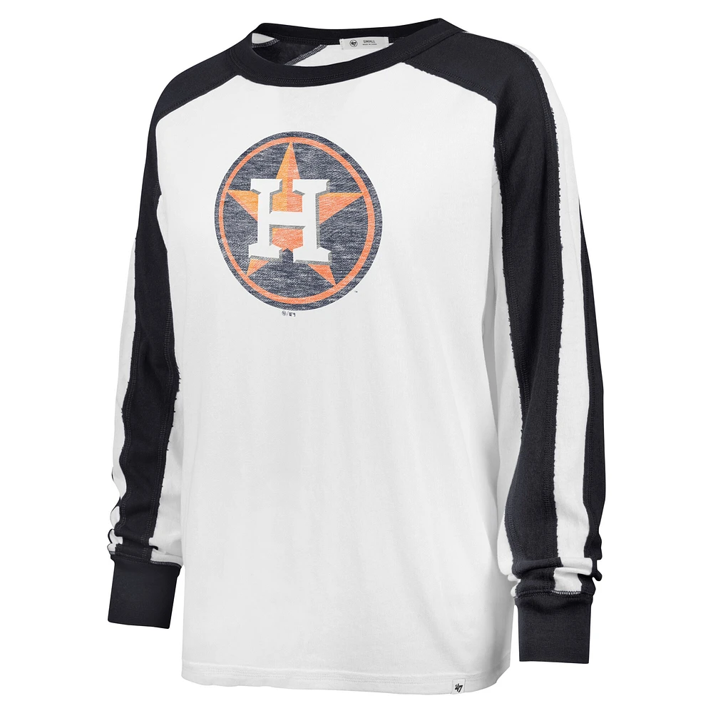 T-shirt blanc à manches longues Premier Caribou des Astros de Houston '47 pour femmes