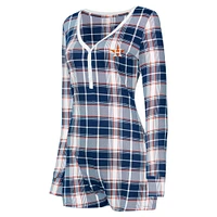 Women's Concepts Sport Navy Houston Astros Ashford Plaid V-Neck Knit Romper