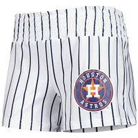 Women's Concepts Sport White Houston Astros Reel Pinstripe Sleep Shorts