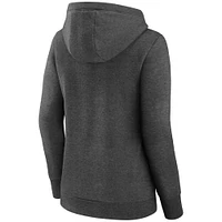Women's Fanatics Heathered Charcoal Houston Astros 2021 American League Champions Locker Room Crossover Neck Pullover Hoodie