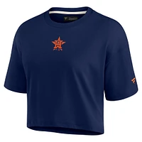 Women's Fanatics Navy Houston Astros Elements Super Soft Boxy Cropped T-Shirt