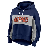 Women's Fanatics Navy Houston Astros Filled Stat Sheet Pullover Hoodie