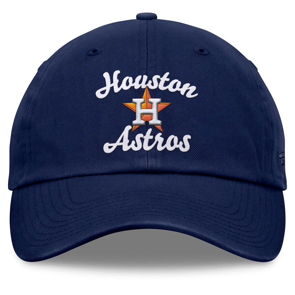 Women's Fanatics Navy Houston Astros Fundamental Script Logo Adjustable Hat