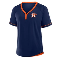 T-shirt à col en V raglan Diva Star de la Ligue des Astros Houston pour femmes Fanatics Navy