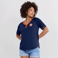 T-shirt à col en V raglan Diva Star de la Ligue des Astros Houston pour femmes Fanatics Navy