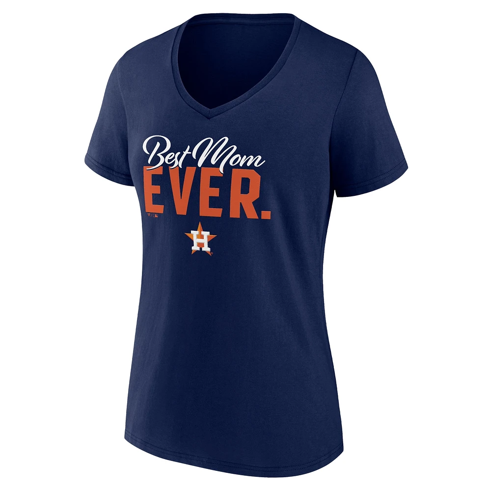 Women's Fanatics Navy Houston Astros Mother's Day V-Neck T-Shirt