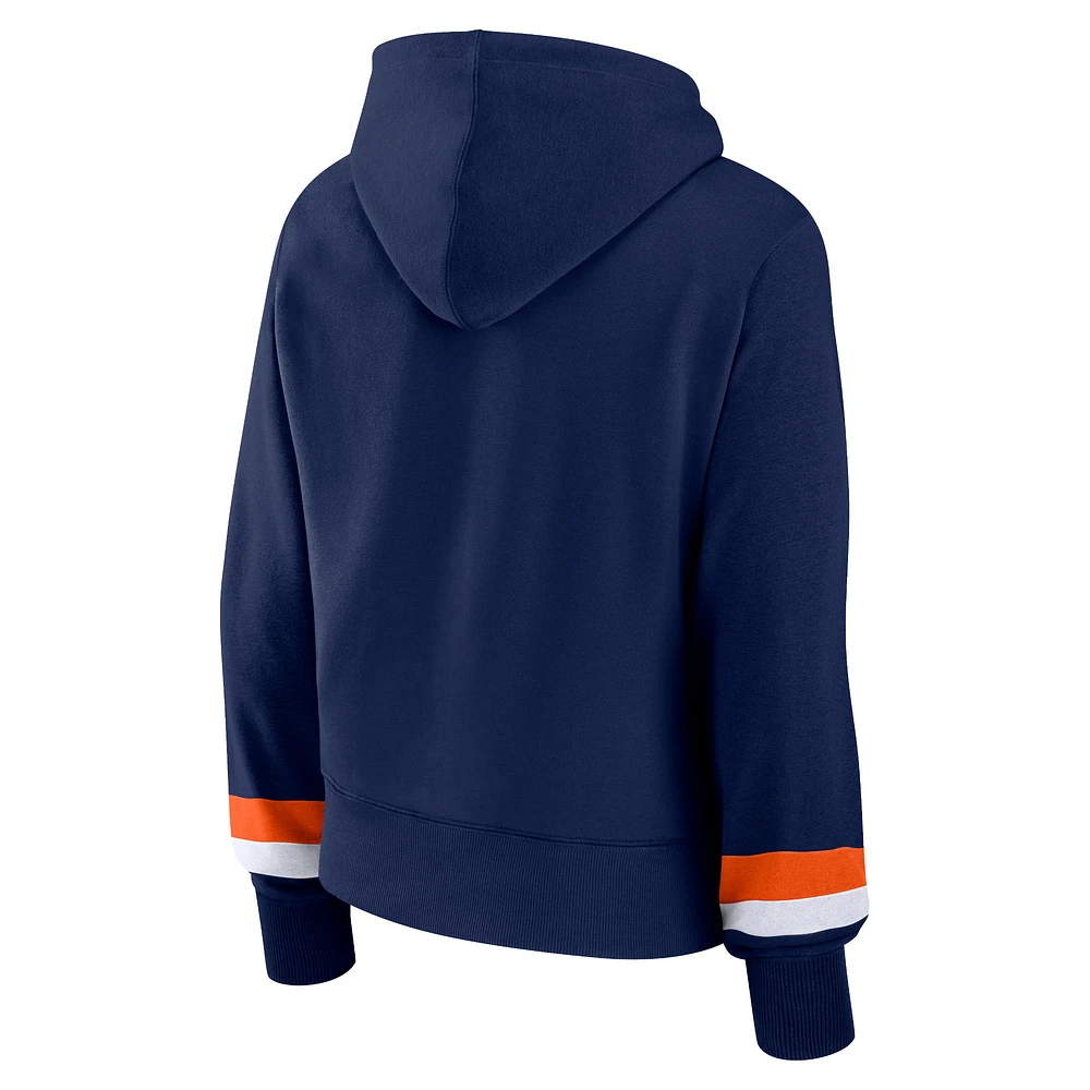 Women's Fanatics  Navy Houston Astros Over Under Pullover Hoodie