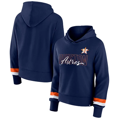 Women's Fanatics  Navy Houston Astros Over Under Pullover Hoodie