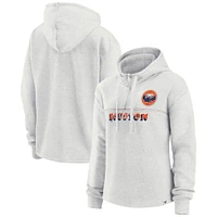 Women's Fanatics Oatmeal Houston Astros True Classics Legacy Quarter-Zip Hoodie