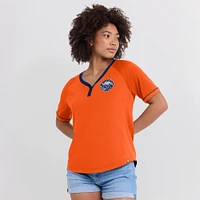 Women's Fanatics Orange Houston Astros Cooperstown Collection League Diva Raglan V-Neck T-Shirt