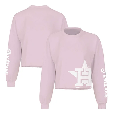 T-shirt court et ample à manches longues rose Fanatics pour femmes Astros de Houston