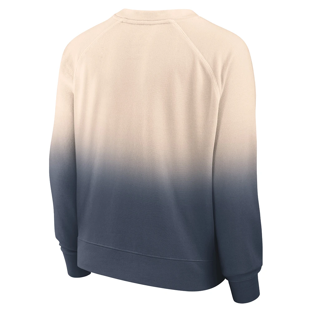 Women's Fanatics Tan/Navy Houston Astros Luxe Lounge Arch Raglan Pullover Sweatshirt