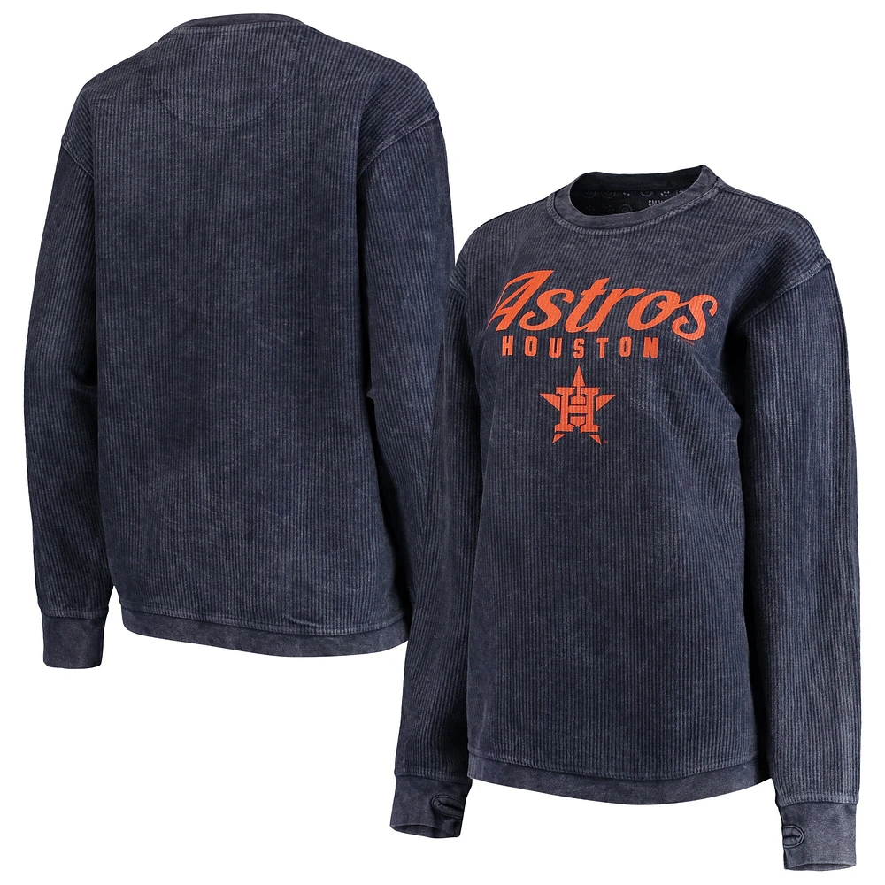 Women's G-III 4Her by Carl Banks Navy Houston Astros Comfy Cord Pullover Sweatshirt