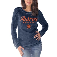 Women's G-III 4Her by Carl Banks Navy Houston Astros Comfy Cord Pullover Sweatshirt