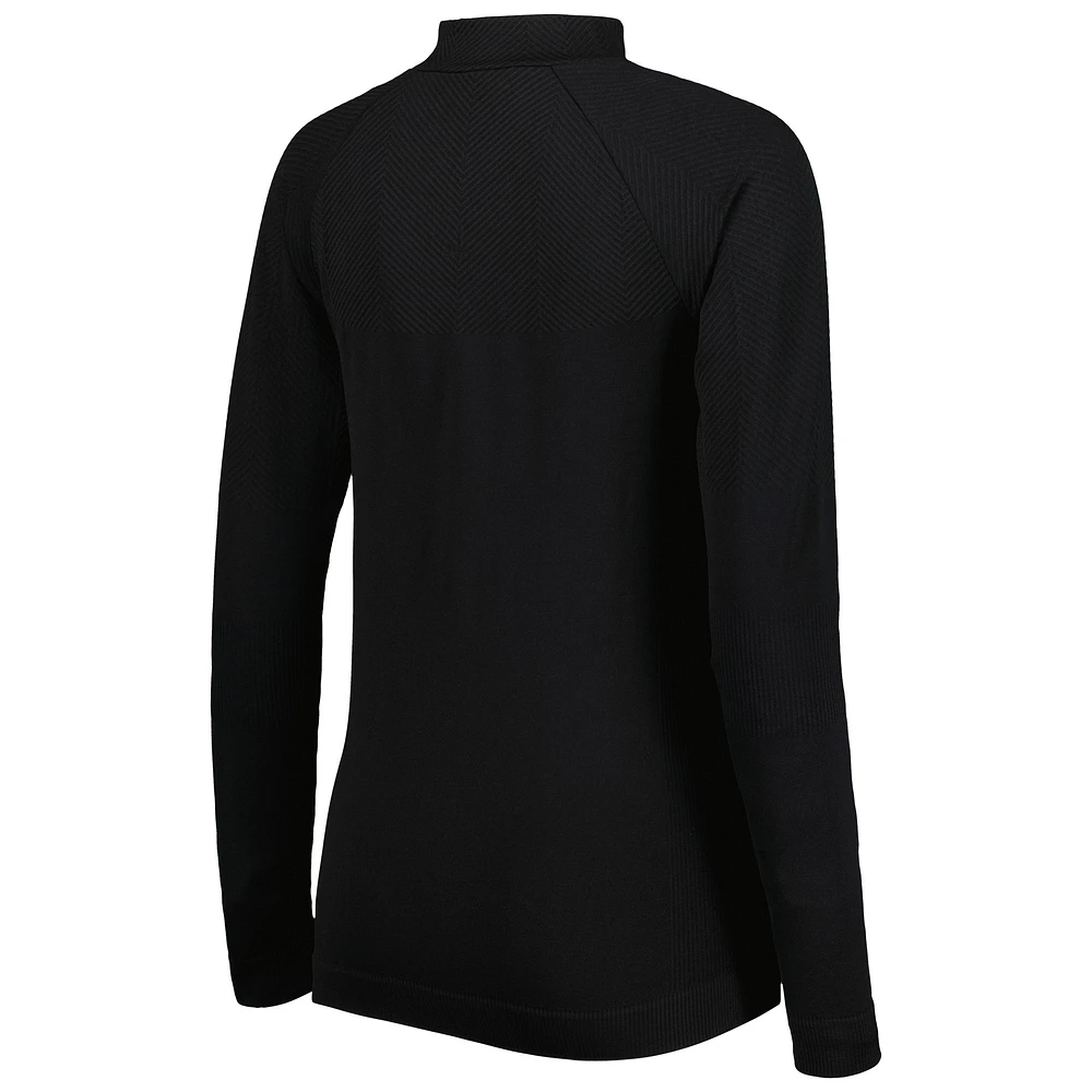 Veste Levelwear Houston Astros Verse Asymétrique Raglan Tri-Blend Quarter-Zip pour femme Noir