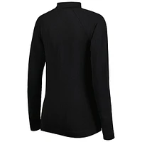 Veste Levelwear Houston Astros Verse Asymétrique Raglan Tri-Blend Quarter-Zip pour femme Noir