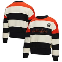 Women's Mitchell & Ness  Orange/Black Houston Astros Cooperstown Collection Blocked Fleece Pullover Sweatshirt
