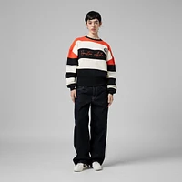 Women's Mitchell & Ness  Orange/Black Houston Astros Cooperstown Collection Blocked Fleece Pullover Sweatshirt