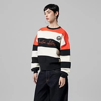 Women's Mitchell & Ness  Orange/Black Houston Astros Cooperstown Collection Blocked Fleece Pullover Sweatshirt