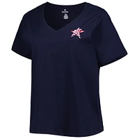 Women's Navy Houston Astros Mother's Day Plus Best Mom Ever V-Neck T-Shirt