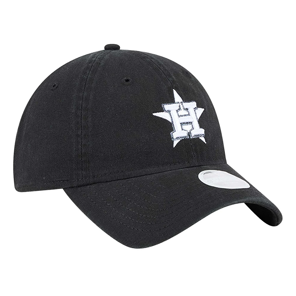 Women's New Era Black Houston Astros Glitz 9TWENTY Adjustable Hat