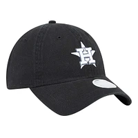 Women's New Era Black Houston Astros Glitz 9TWENTY Adjustable Hat