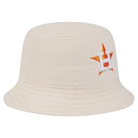 Women's New Era White Houston Astros Chrome Cozy Bucket Hat