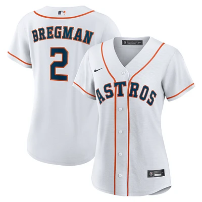 maillot Nike Alex Bregman blanc pour femme, réplique du domicile des Astros de Houston