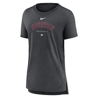 T-shirt à trois mélanges Nike Heather Charcoal Houston Astros Authentic Collection Early Work pour femme
