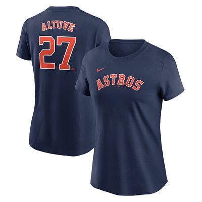 T-shirt Nike Jose Altuve bleu marine pour femme, Houston Astros Fuse, avec nom et numéro