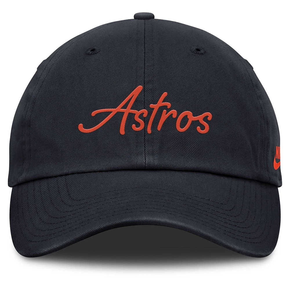 Women's Nike  Navy Houston Astros Cooperstown Club Script Adjustable Hat