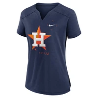 Women's Nike Navy Houston Astros Pure Pride Boxy Performance Notch Neck T-Shirt