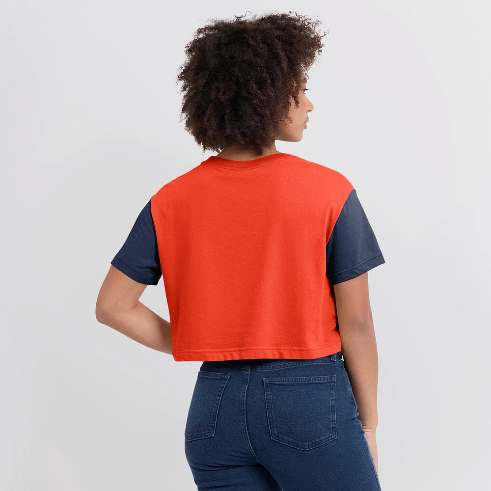 Women's Nike Orange/Navy Houston Astros Script Cropped Performance T-Shirt
