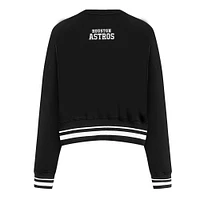 Women's Pro Standard Black Houston Astros Pearl Cropped Pullover Sweatshirt