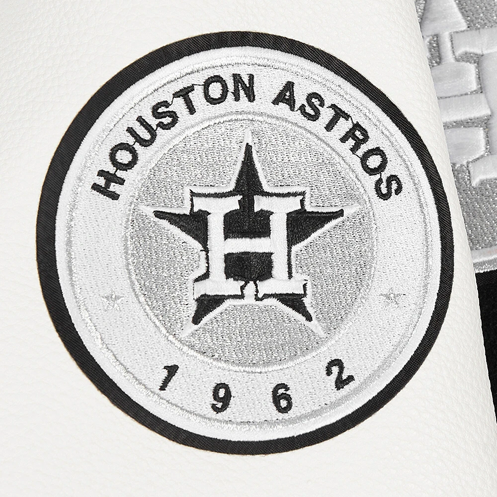 Veste universitaire entièrement zippée en laine côtelée Pro Standard pour femme Houston Astros Pearls Black