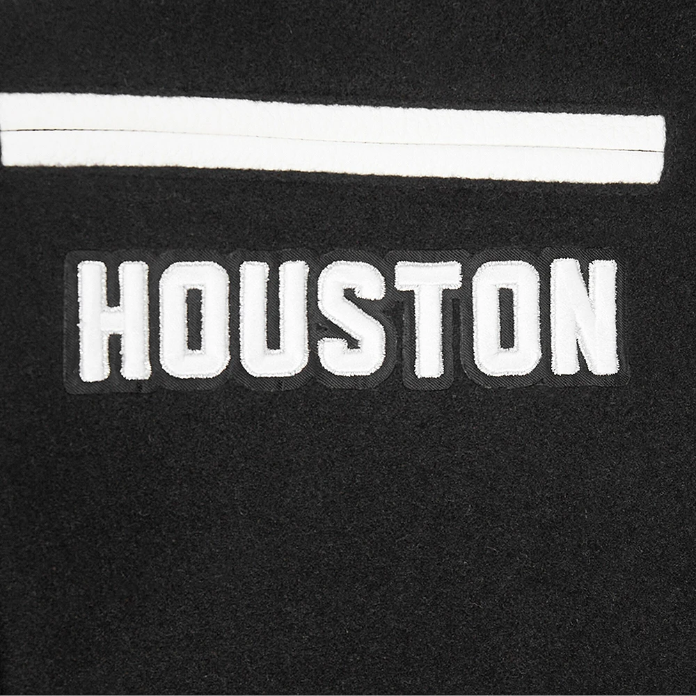 Veste universitaire entièrement zippée en laine côtelée Pro Standard pour femme Houston Astros Pearls Black