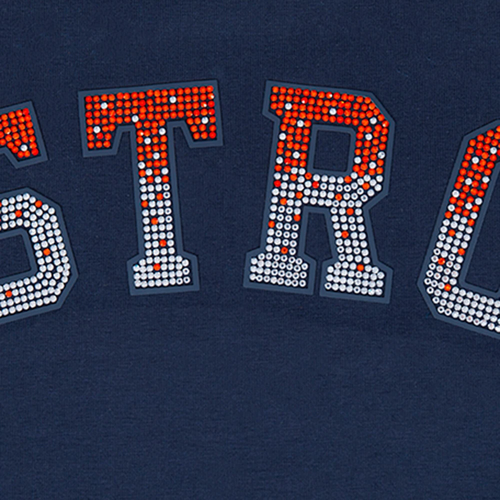 Women's Pro Standard  Navy Houston Astros Rhinestone Slim Fit T-Shirt