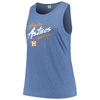 Women's Soft as a Grape Navy Houston Astros Plus Curvy High Neck Tri-Blend Tank Top