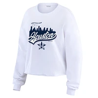 Women's WEAR by Erin Andrews White Houston Astros Domestic Postcard Long Sleeve T-Shirt