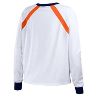 Women's WEAR by Erin Andrews White Houston Astros Raglan Long Sleeve T-Shirt