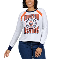 Women's WEAR by Erin Andrews White Houston Astros Raglan Long Sleeve T-Shirt