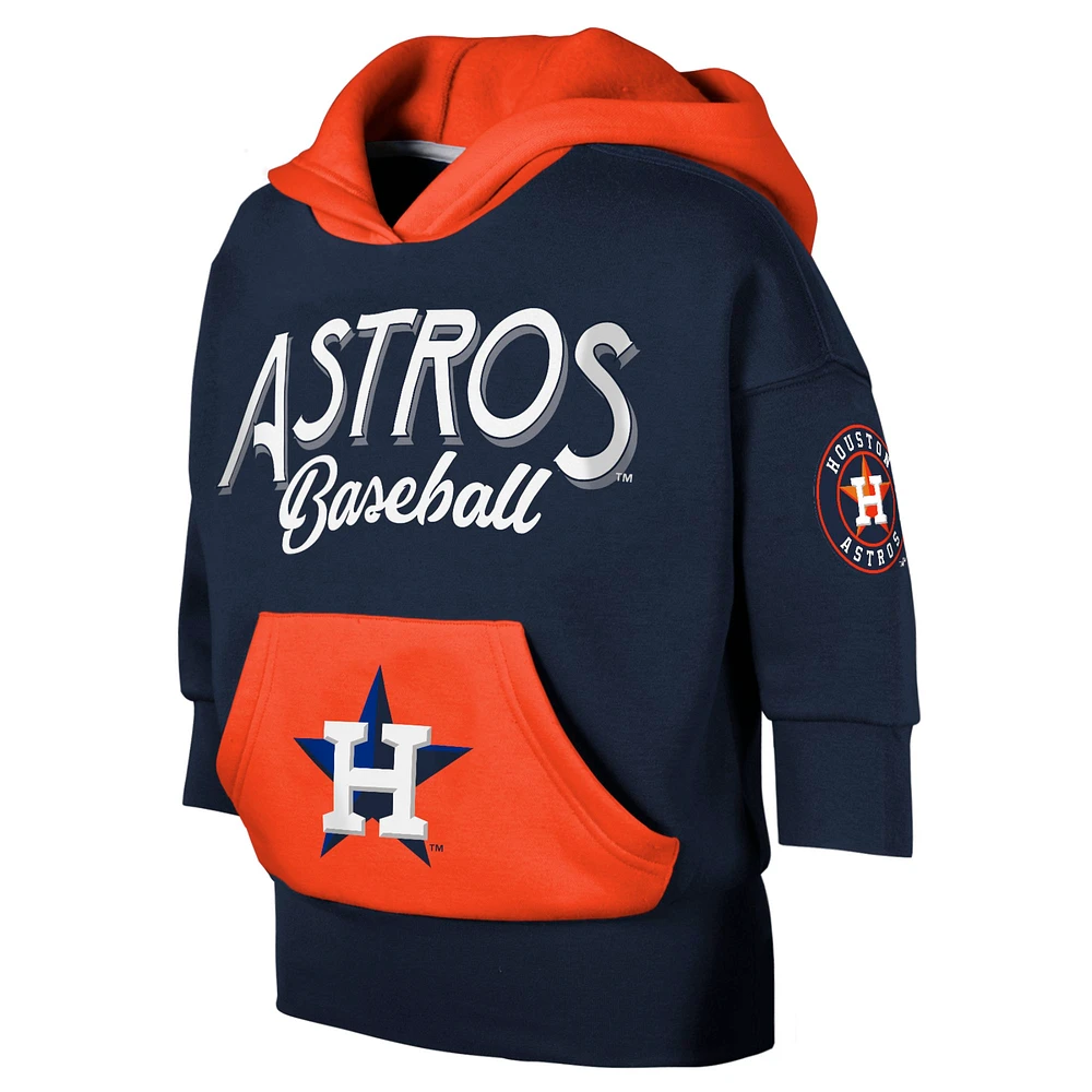 Youth Navy Houston Astros Team Practice 3/4-Sleeve Pullover Hoodie