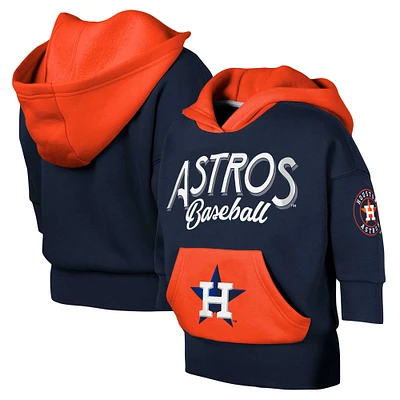 Youth Navy Houston Astros Team Practice 3/4-Sleeve Pullover Hoodie
