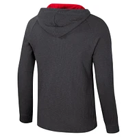 Men's Colosseum  Charcoal Houston Cougars Dujour Ralgan Long Sleeve Henley Hoodie T-Shirt